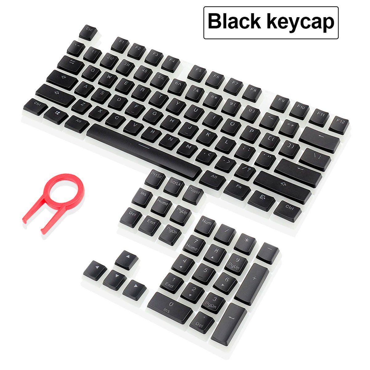 REDRAGON - Redragon 105 Keycaps Teclas De Pudín Pbt De Doble Disparo Negro
