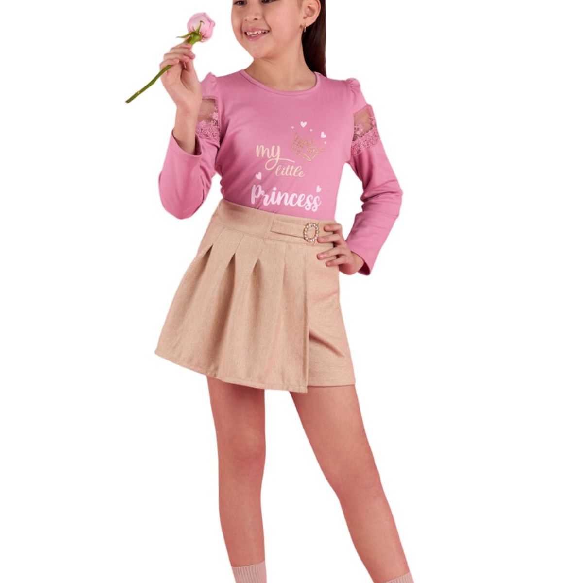 KIDS MASHMELO - Polo Estampado Con Detalles De Tull En Las Mangas Kids Mashmelo