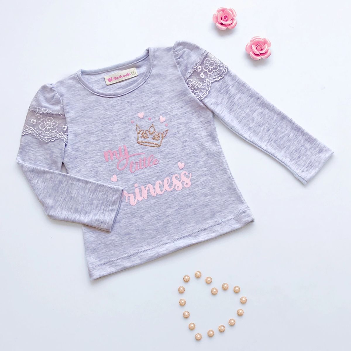 KIDS MASHMELO - Polo Estampado Con Detalles De Tull En Las Mangas Kids Mashmelo