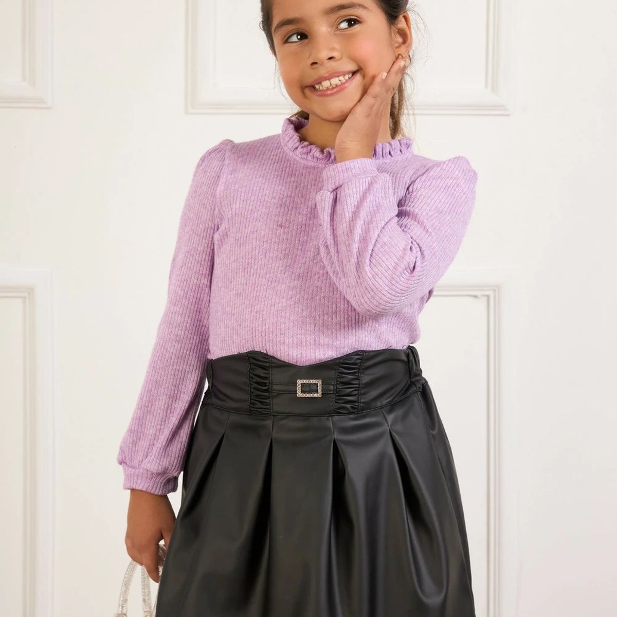 KIDS MASHMELO - Polo En Rib Con Cuello Recogido Y Manga Abullonada Kids Mashmelo