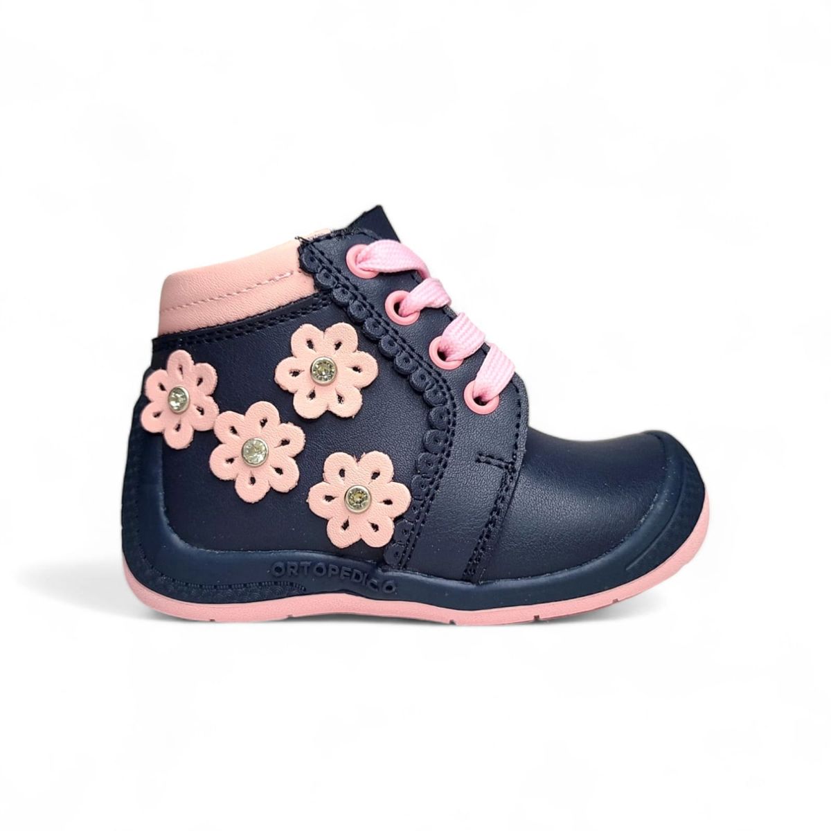 GENERICO - Botín Pibe Gateador semi-ortopédico Azul para bebé niña