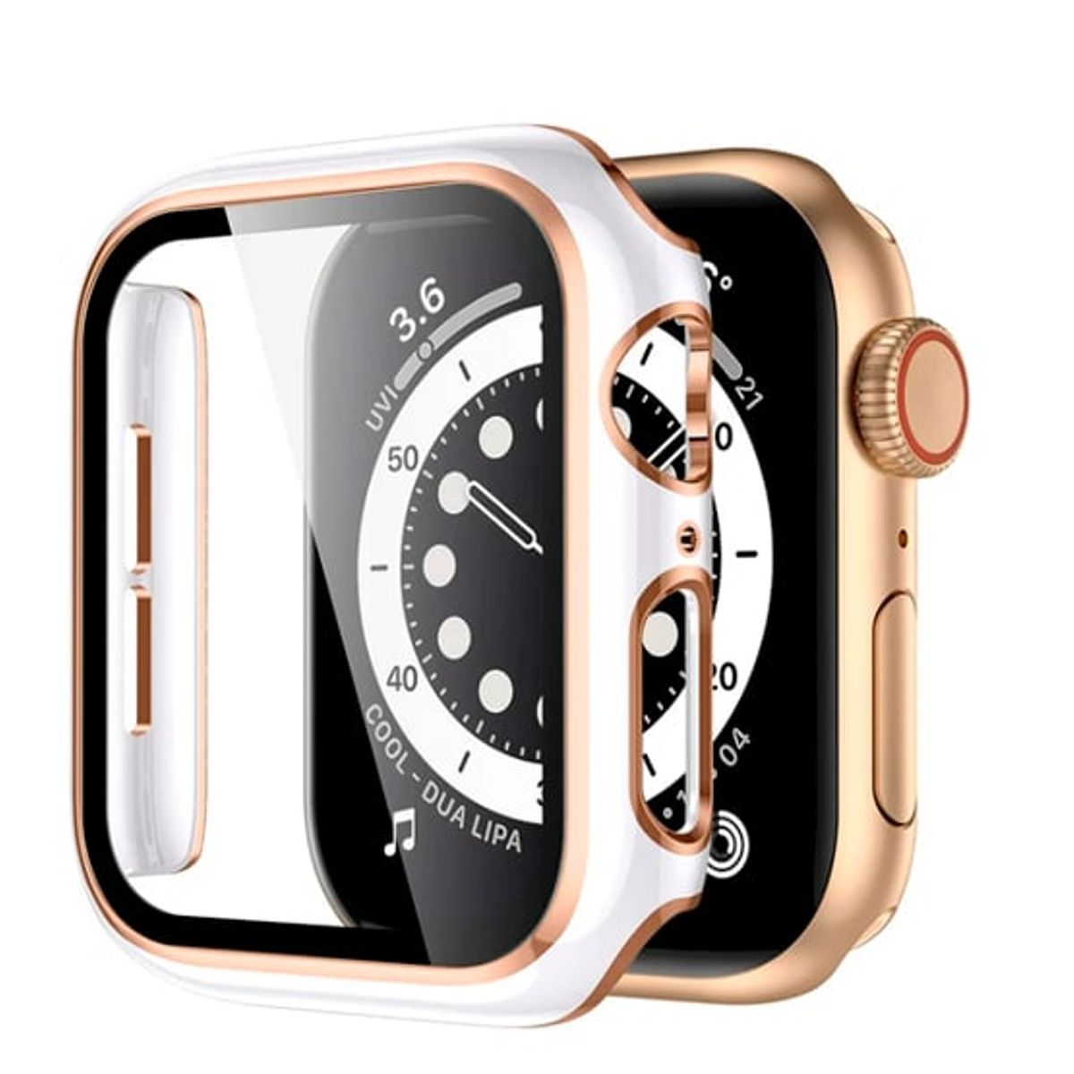 GENERICO - Correa Elástica Lisa + Case Bumper para Apple Watch 38mm - Blanco
