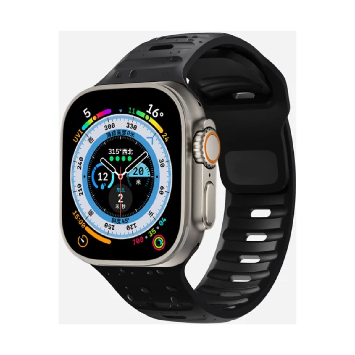 IMPORTADO MC - Correa Goma Apple Watch y Smartwatch 42-44-45-49mm xNegro