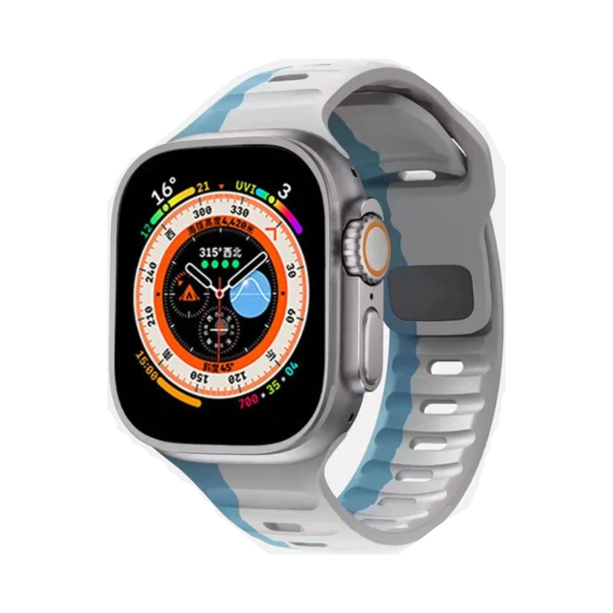 GENERICO - Correa Goma Apple Watch y Smartwatch 42-44-45-49mm GrizAz