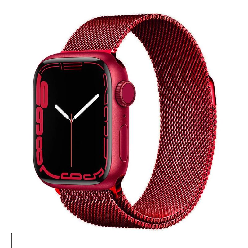GENERICO - Correa Acero Apple Watch y Smartwatch 42mm-44-45-49mm Rojo