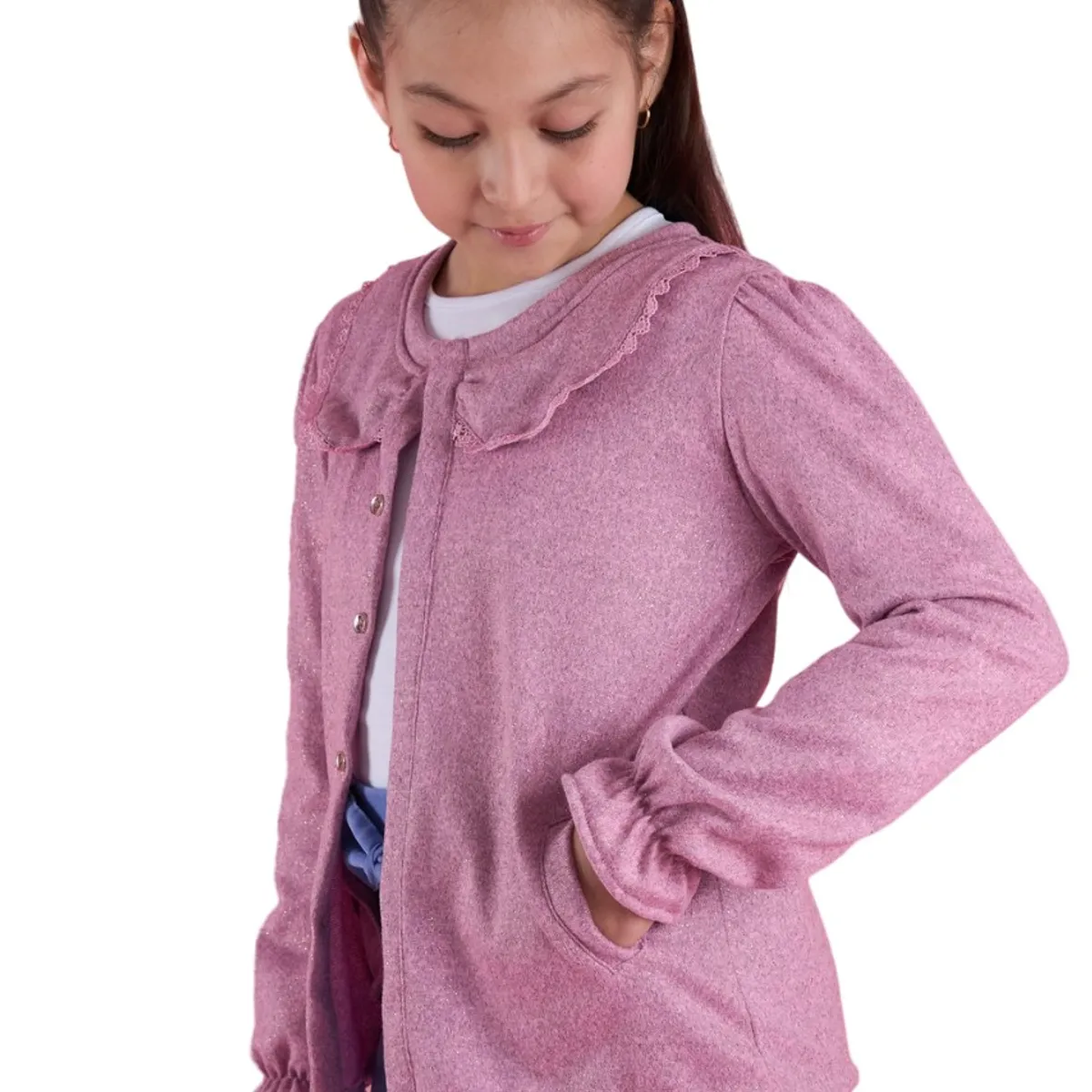 KIDS MASHMELO - Chompa Abierta Con Cuello Recogido Puño Elastico Kids Mashmelo