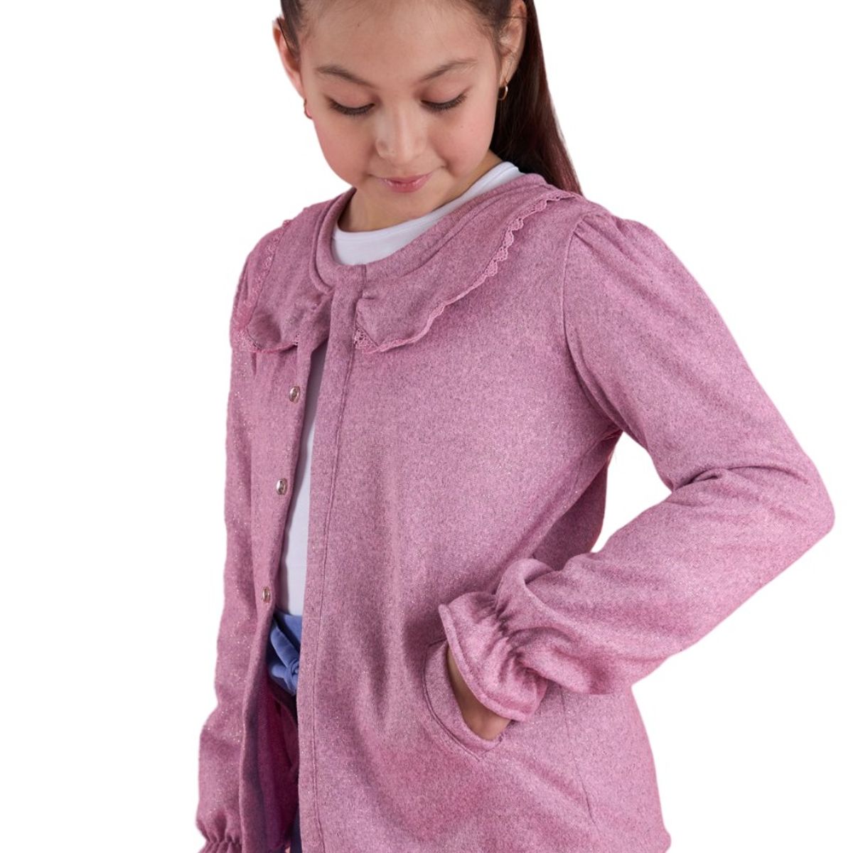 KIDS MASHMELO - Chompa Abierta Con Cuello Recogido Puño Elastico Kids Mashmelo