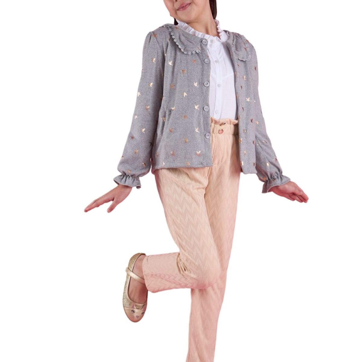 KIDS MASHMELO - Chompa Abierta Con Cuello Recogido Puño Elastico Kids Mashmelo