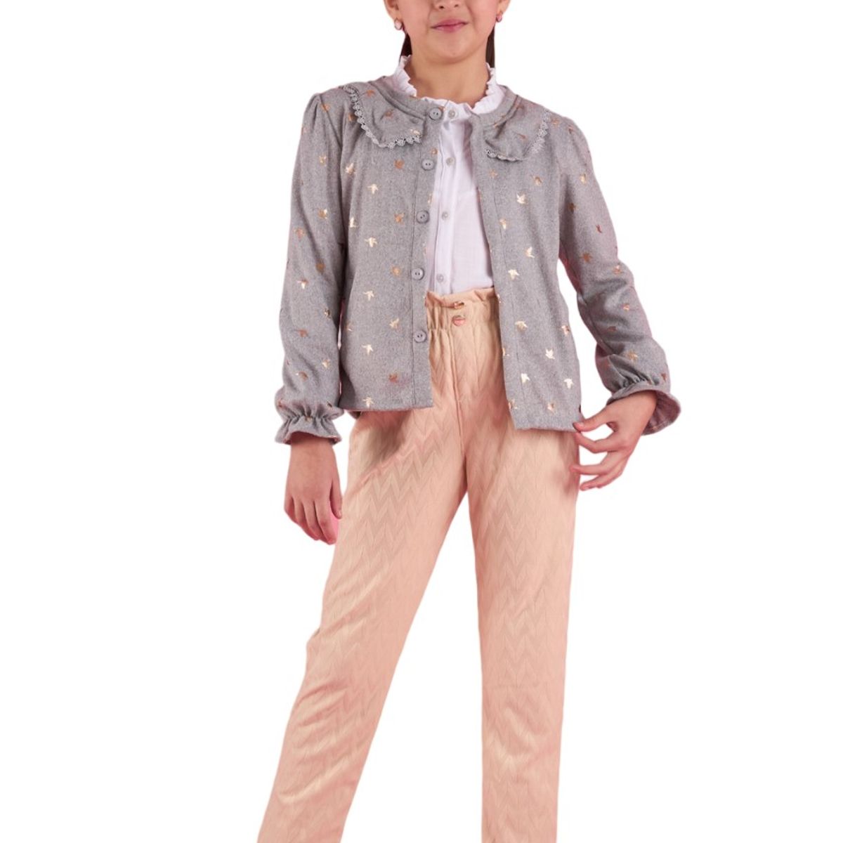 KIDS MASHMELO - Chompa Abierta Con Cuello Recogido Puño Elastico Kids Mashmelo