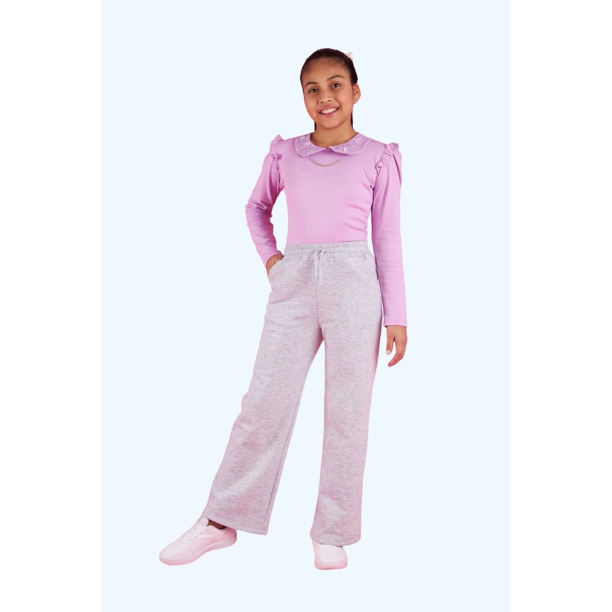 KIDS MASHMELO - Pantalon Buzo Palazo Para Niña Kids Mashmelo