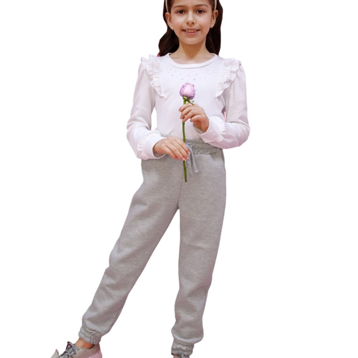 KIDS MASHMELO - Pantalon Buzo Con Bolsillo Y Pasador Para Niña Kids Mashmelo