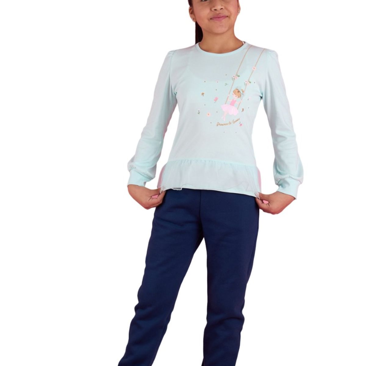 KIDS MASHMELO - Pantalon Buzo Con Bolsillo Y Pasador Para Niña Kids Mashmelo