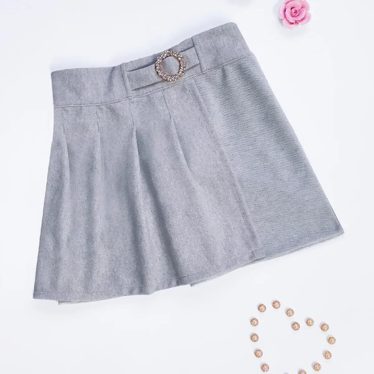 KIDS MASHMELO - Falda Short Con Plisado Y Hebilla Kids Mashmelo