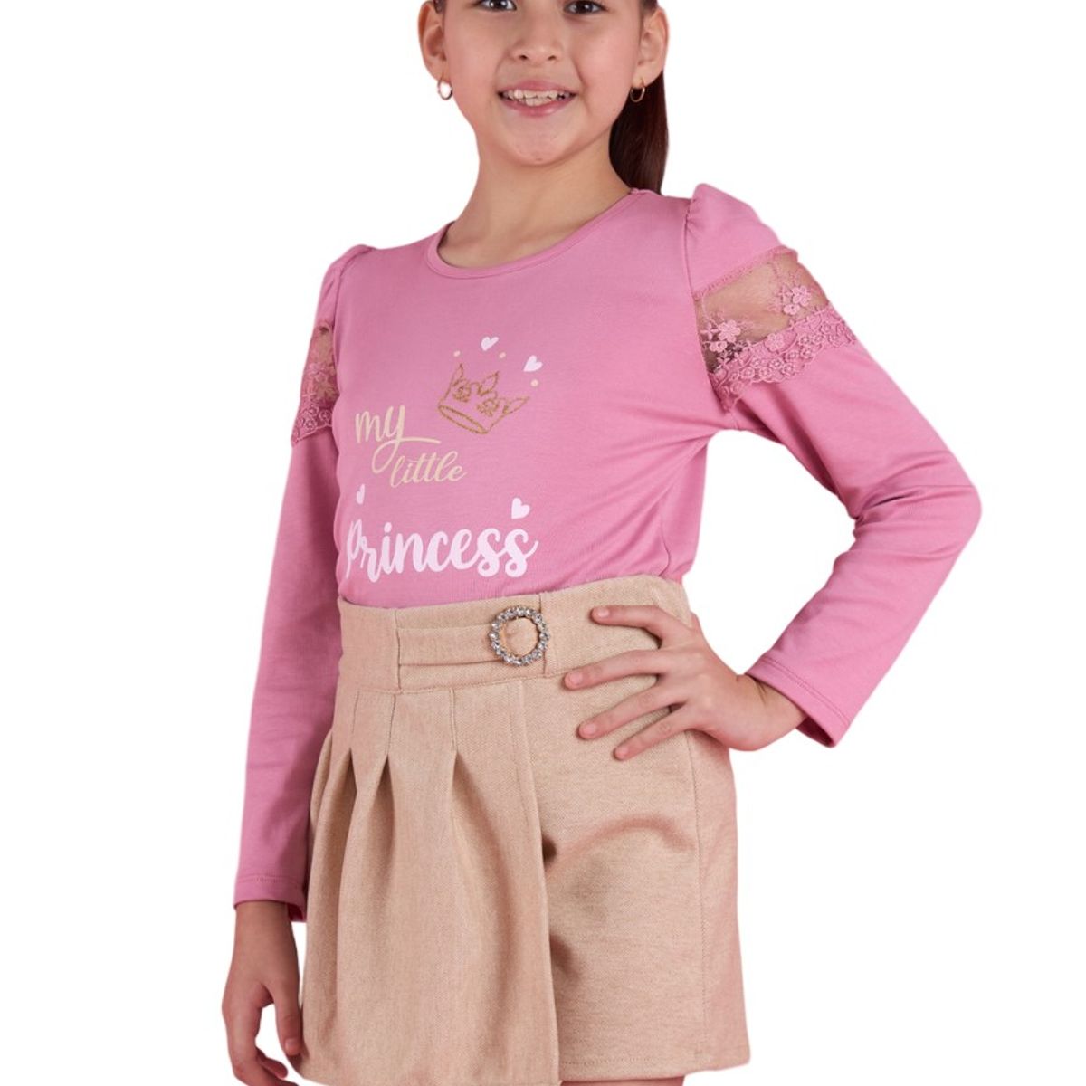 KIDS MASHMELO - Falda Short Con Plisado Y Hebilla Kids Mashmelo