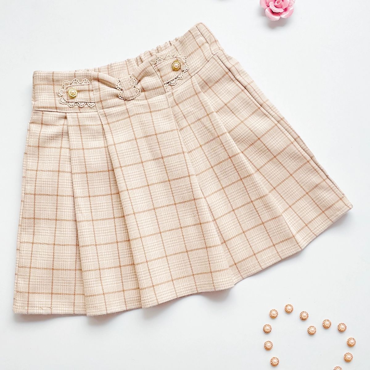 KIDS MASHMELO - Falda Cortes En Pretina Y Tableros Para Niña Kids Mashmelo