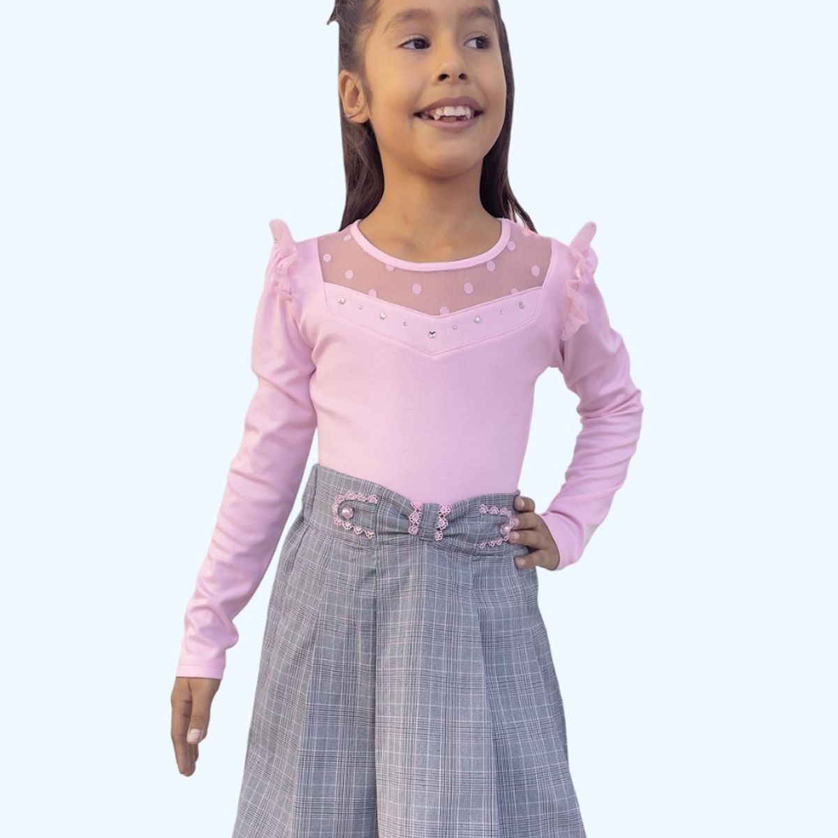 KIDS MASHMELO - Falda Cortes En Pretina Y Tableros Para Niña Kids Mashmelo