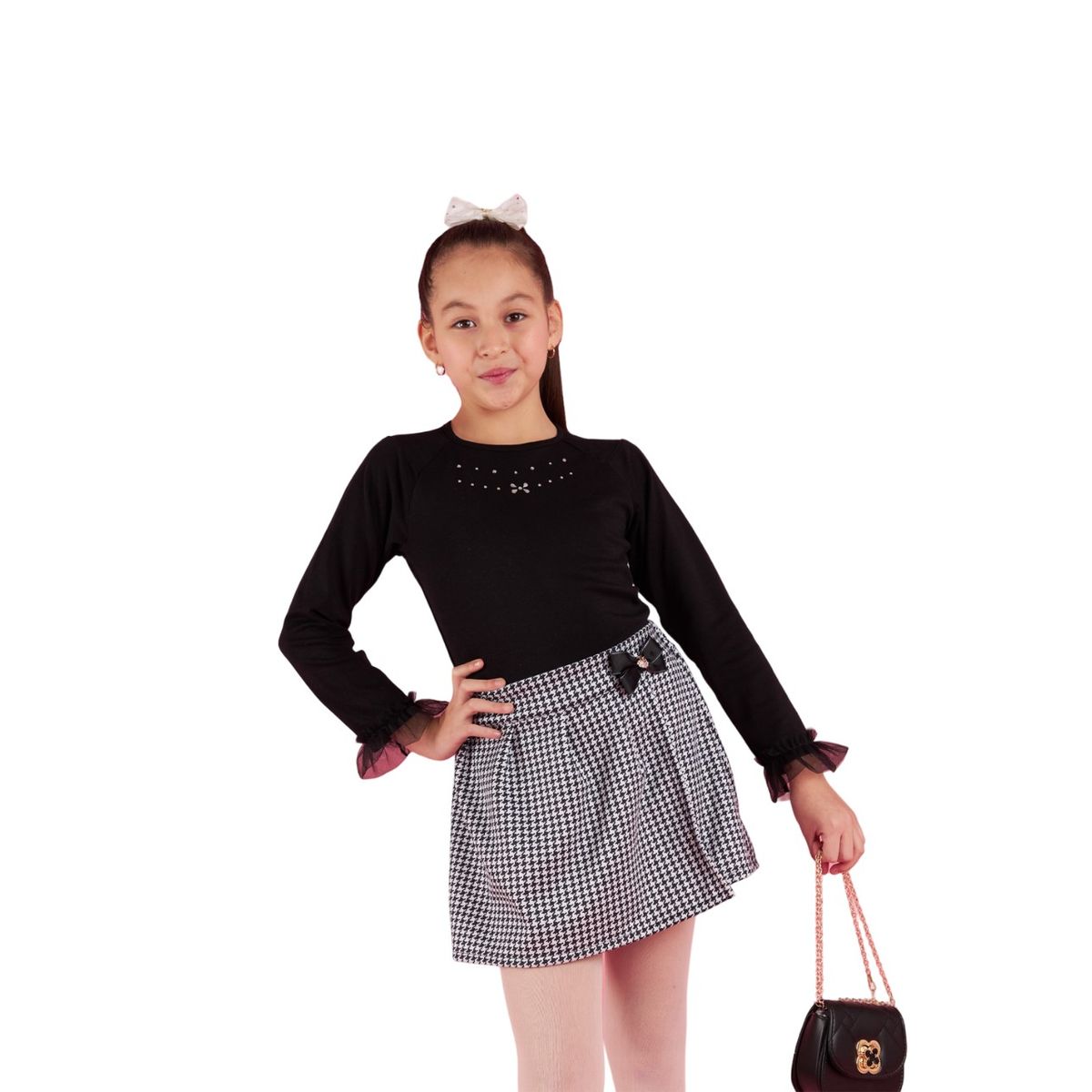 KIDS MASHMELO - Falda Pata De Gallo Para Niña Kids Mashmelo