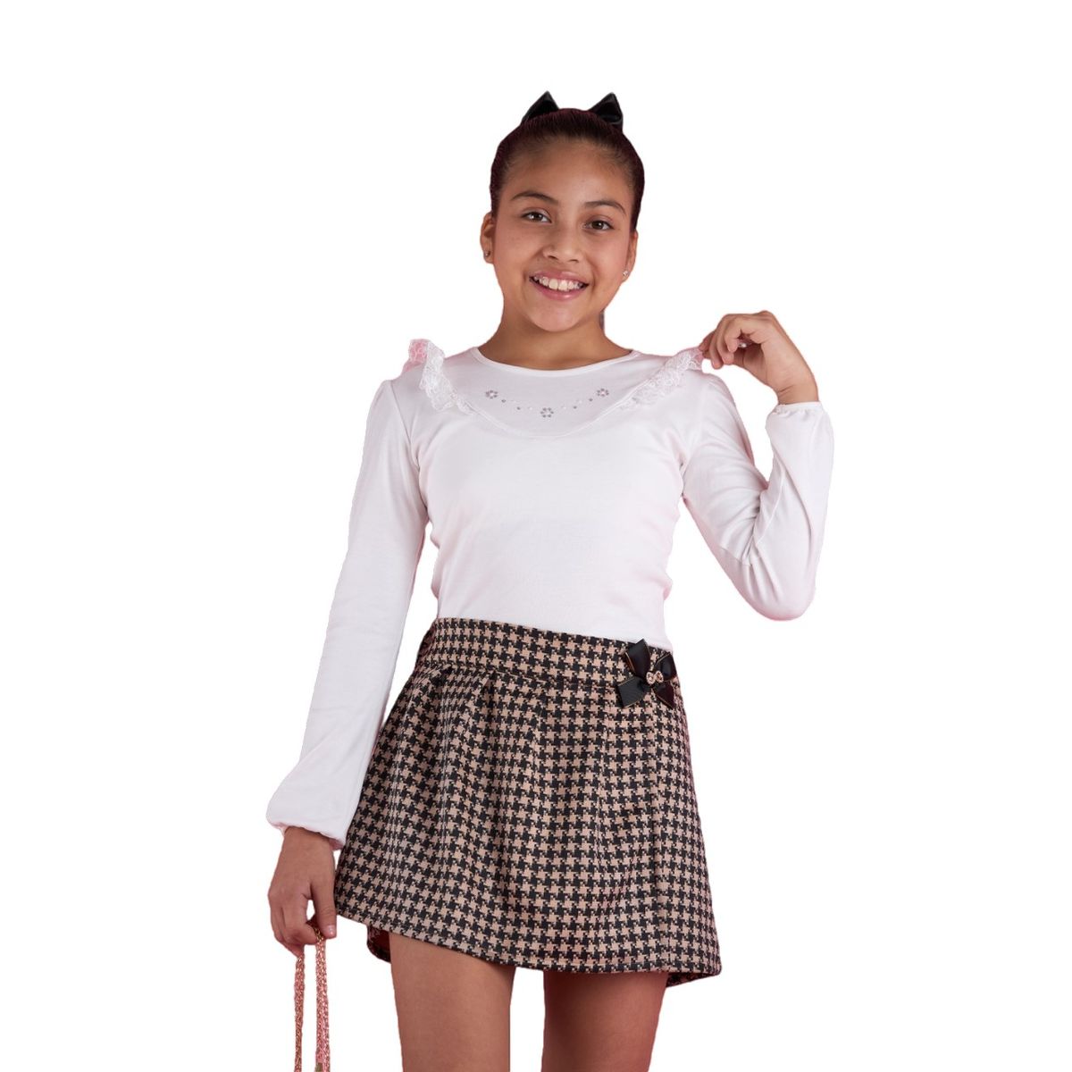 KIDS MASHMELO - Falda Pata De Gallo Para Niña Kids Mashmelo