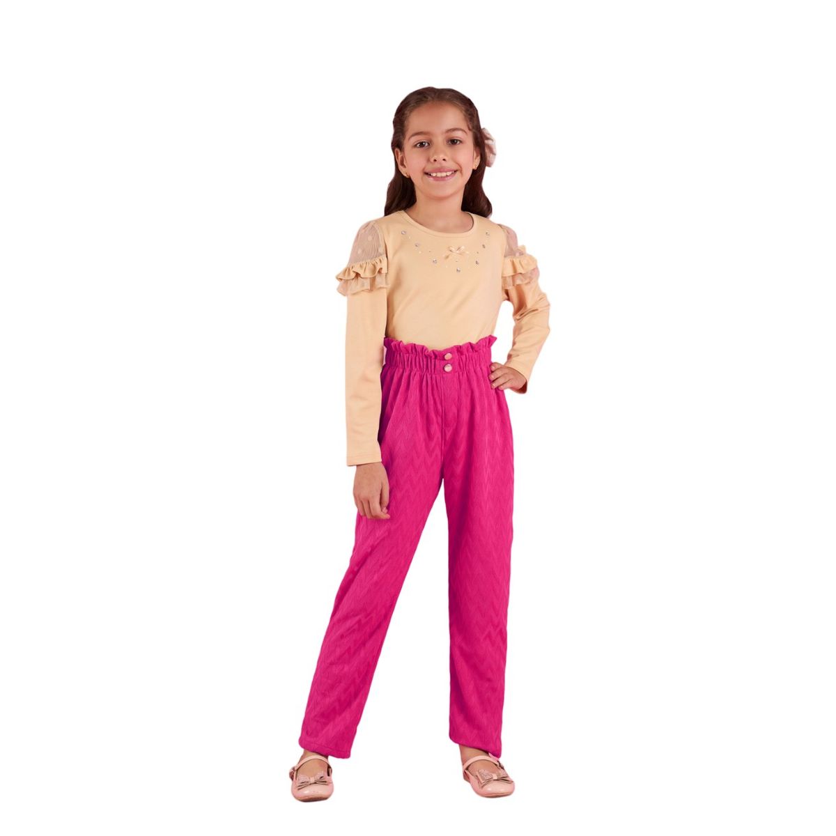 KIDS MASHMELO - Polo Con Tull En Los Hombros Para Niña Kids Mashmelo