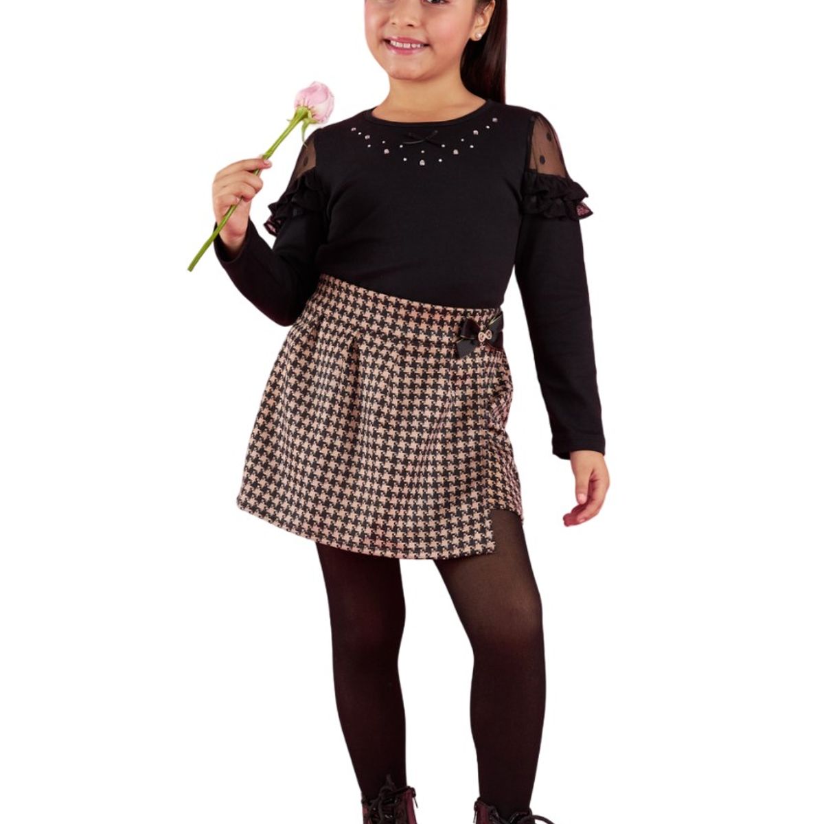 KIDS MASHMELO - Polo Con Tull En Los Hombros Para Niña Kids Mashmelo