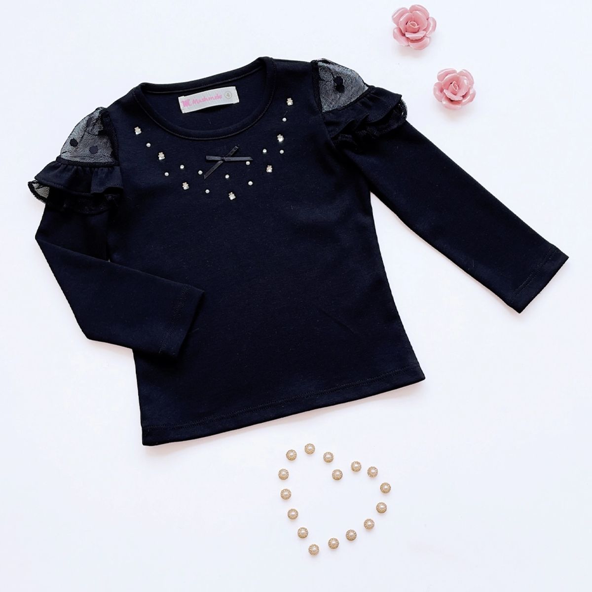 KIDS MASHMELO - Polo Con Tull En Los Hombros Para Niña Kids Mashmelo