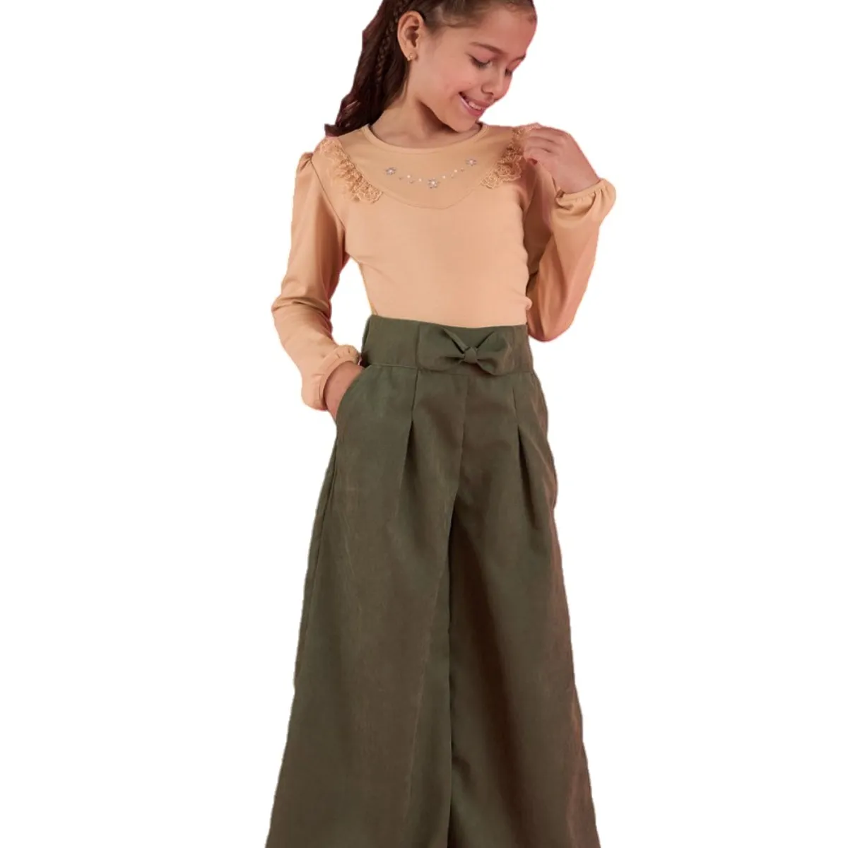 KIDS MASHMELO - Body Con Pedreria En Canessu Y Tull Bordado Para Niña Kids Mashmelo