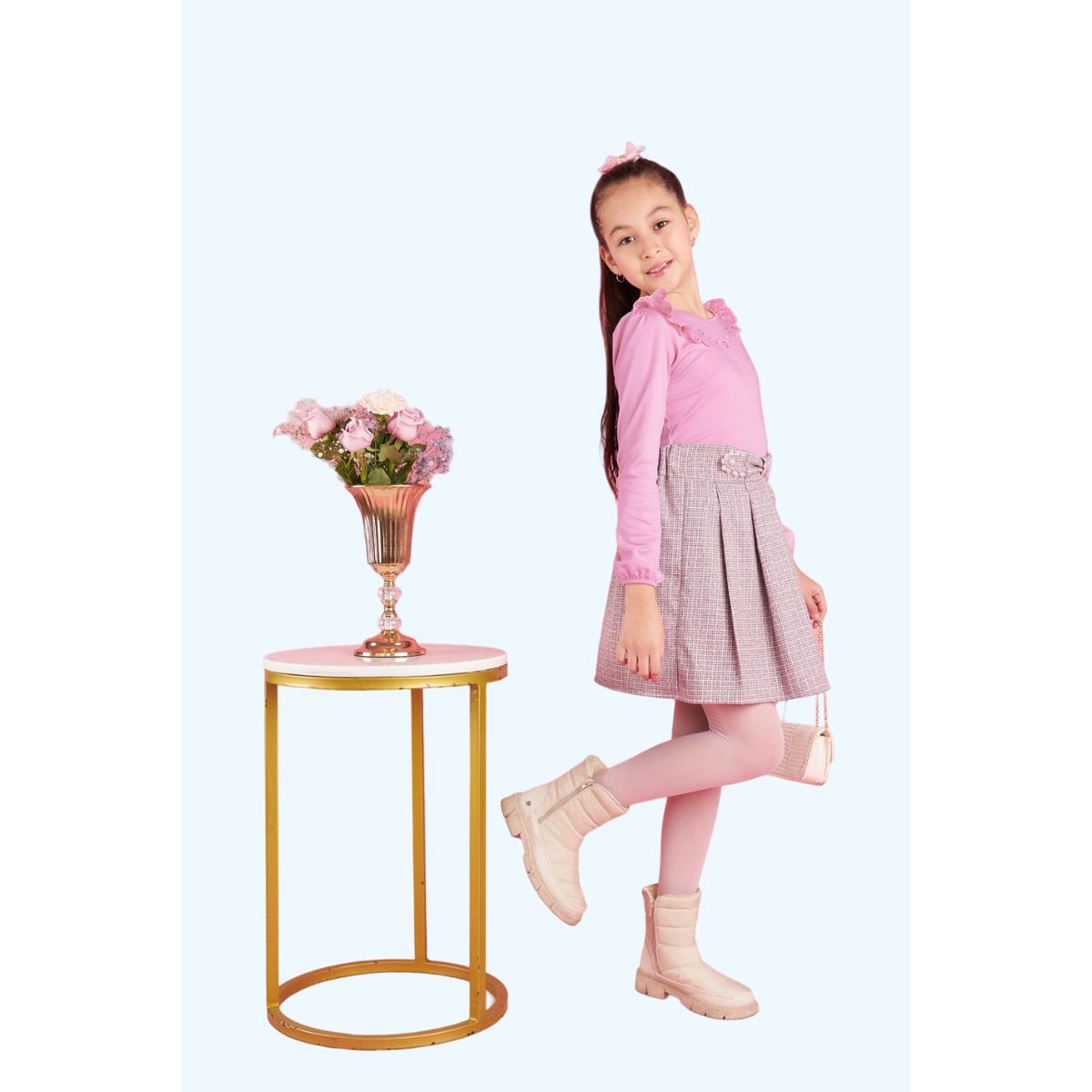 KIDS MASHMELO - Body Con Pedreria En Canessu Y Tull Bordado Para Niña Kids Mashmelo