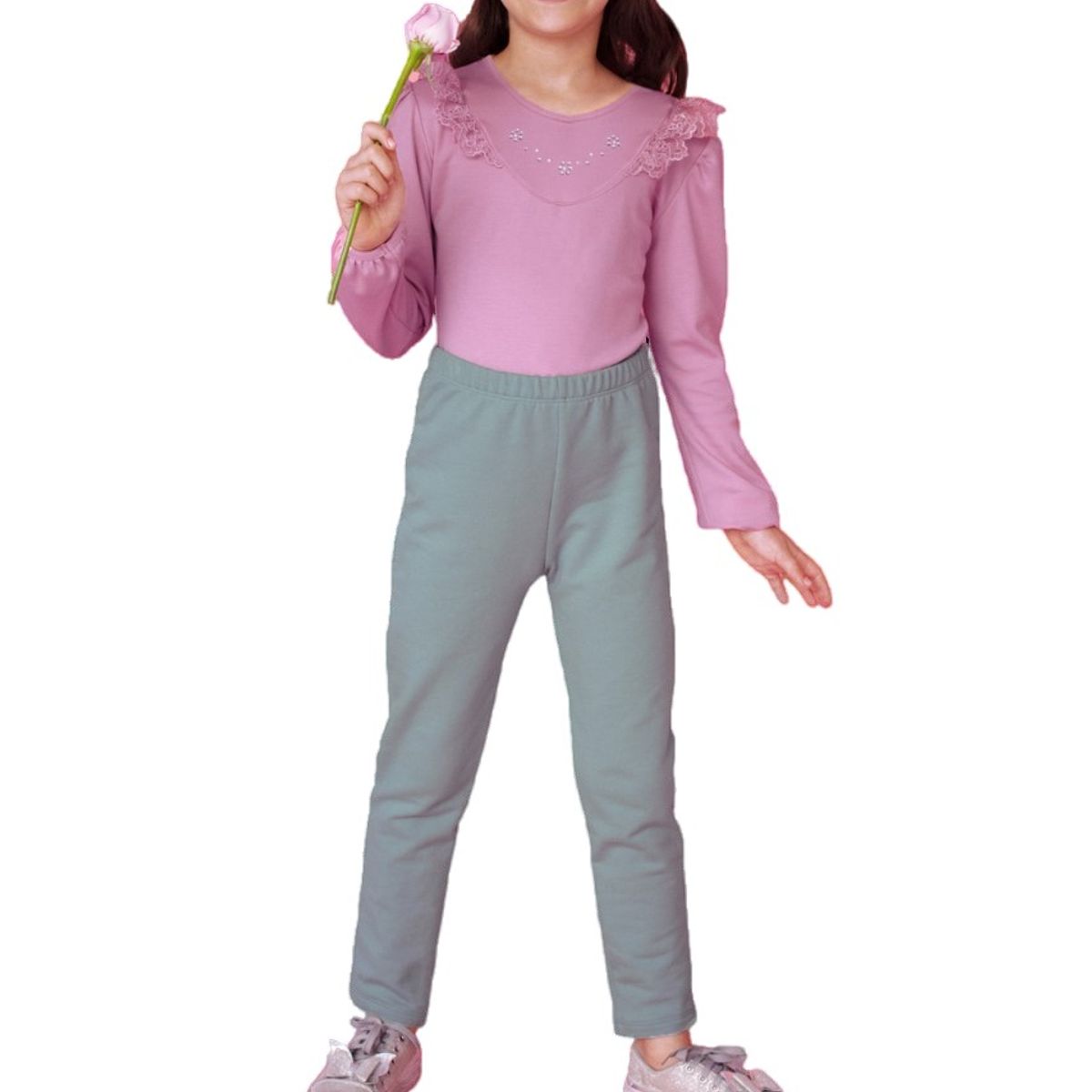 KIDS MASHMELO - Body Con Pedreria En Canessu Y Tull Bordado Para Niña Kids Mashmelo