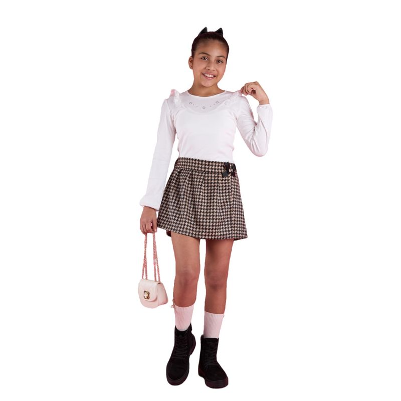 KIDS MASHMELO - Body Con Pedreria En Canessu Y Tull Bordado Para Niña Kids Mashmelo