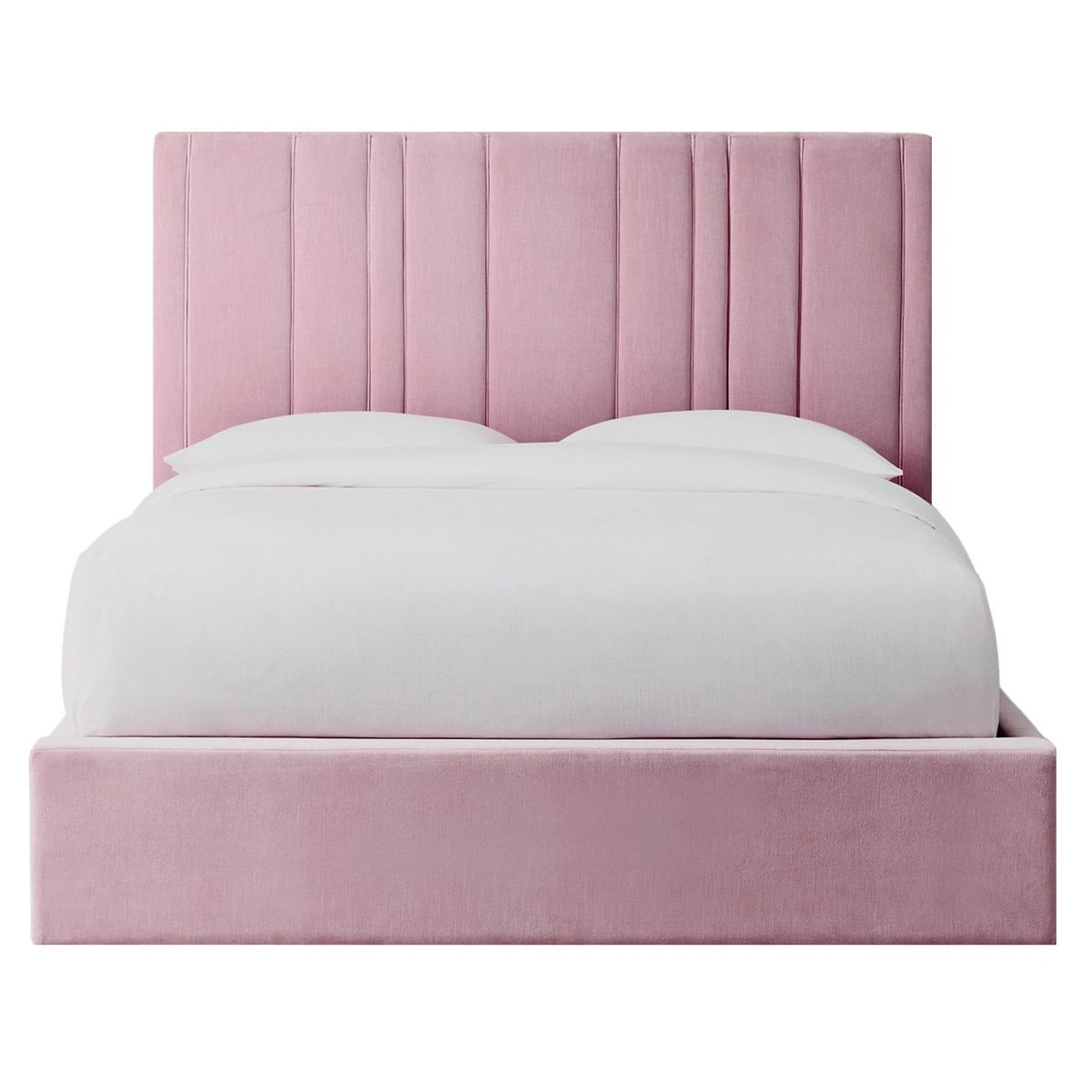 GENERICO - Cama Tapizada Líneas Rosa 2 Plazas