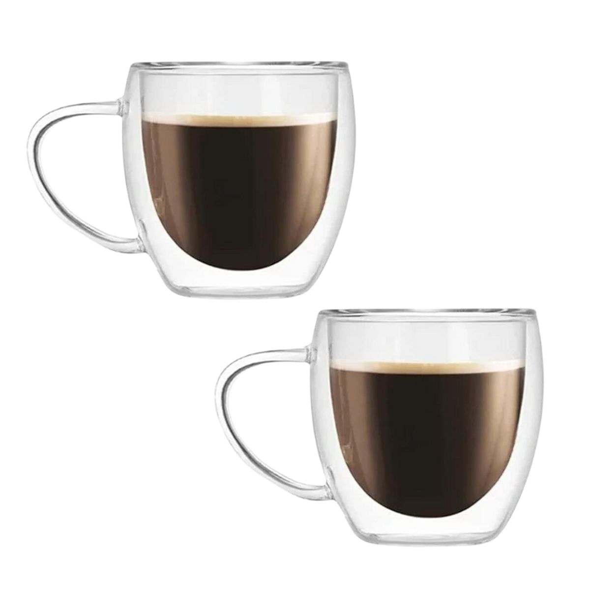 INSPIRA - Set de 2 Tazas Doble Pared de Vidrio 250 ml