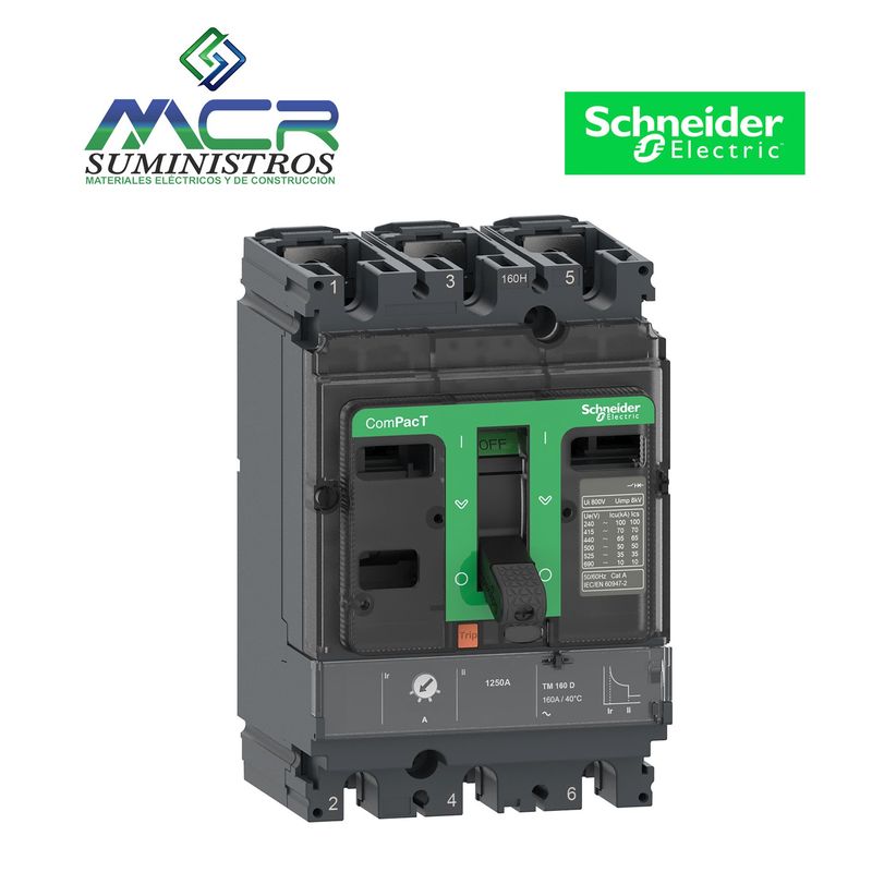 SCHNEIDER ELECTRIC - INTERRUPTOR COMPACT NSX TRIFASICO 56 - 80 AMPERIOS 85KA 220V Schneider