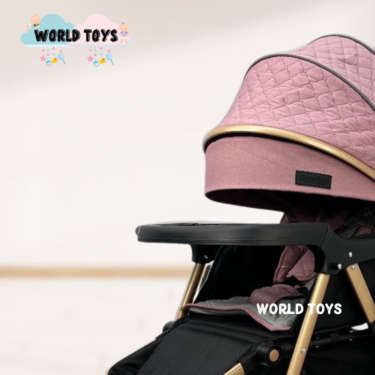 BABY - Coche Cuna de Lujo «BOMBSHELL» con Bolso Pañalero Pink