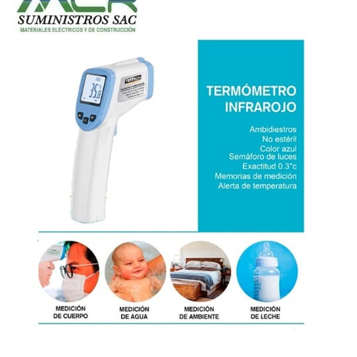 TESTECH - TERMOMETRO CORPORAL INFRAROJO 35°C-43°C OFERTA