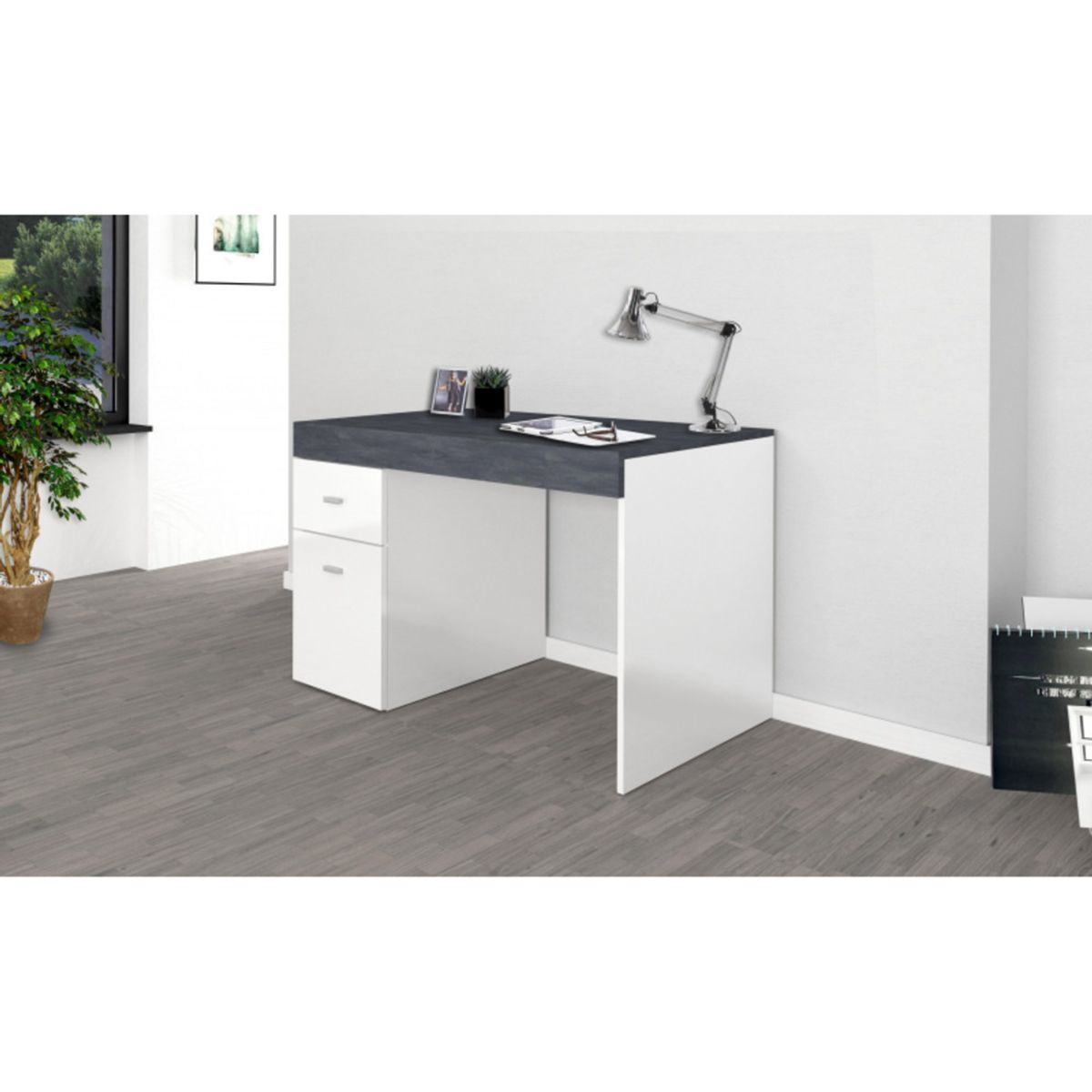 TU MESITA - Escritorio Extensible Jimy color BlancoNegro TU MESITA