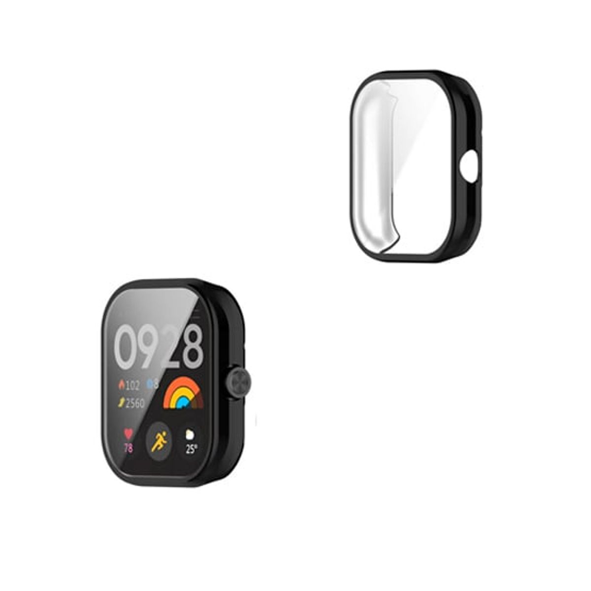 GENERICO - Bumper con Vidrio incorporado para Redmi Watch 4 - Negro