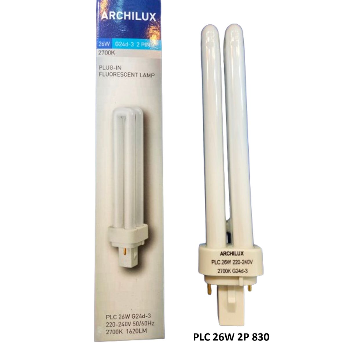 GENERICO - LÁMPARA FLUORESCENTE COMPACTA 26W 2P 830