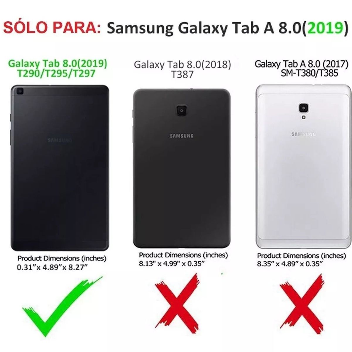 GENERICO - Funda Silicona + Mica de Vidrio para Samsung Tab A 8.0 SM-T290 Case.
