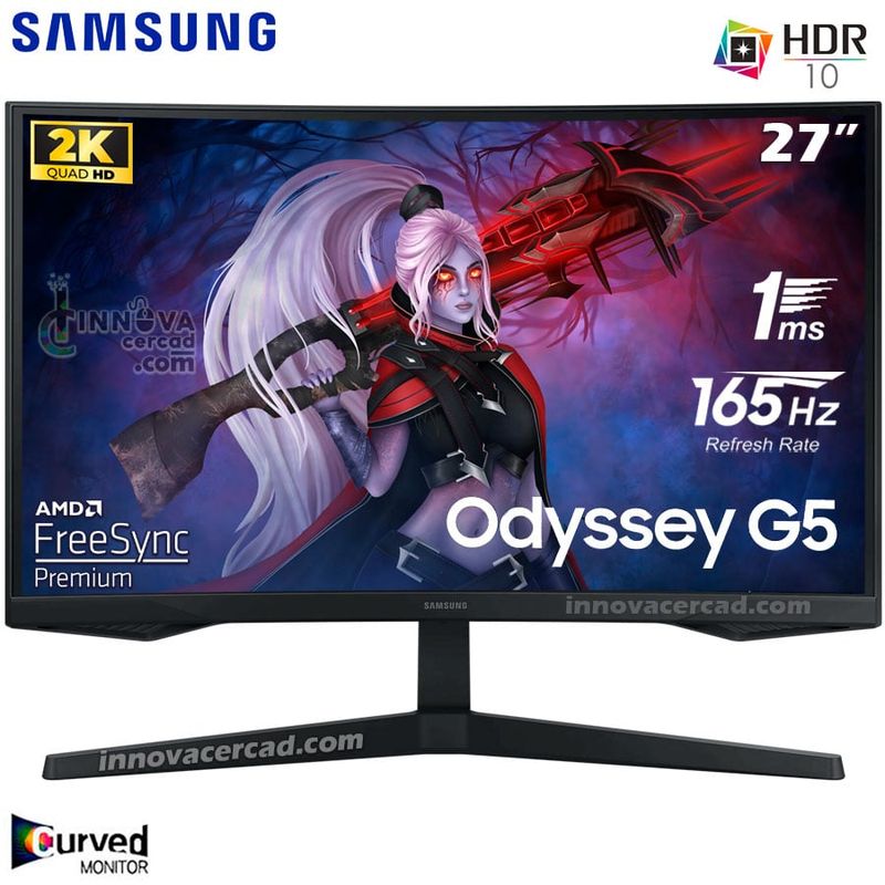 SAMSUNG - Monitor Samsung Odyssey G5 LS27CG552ELXPE 27 WQHD 165HZ 1MS
