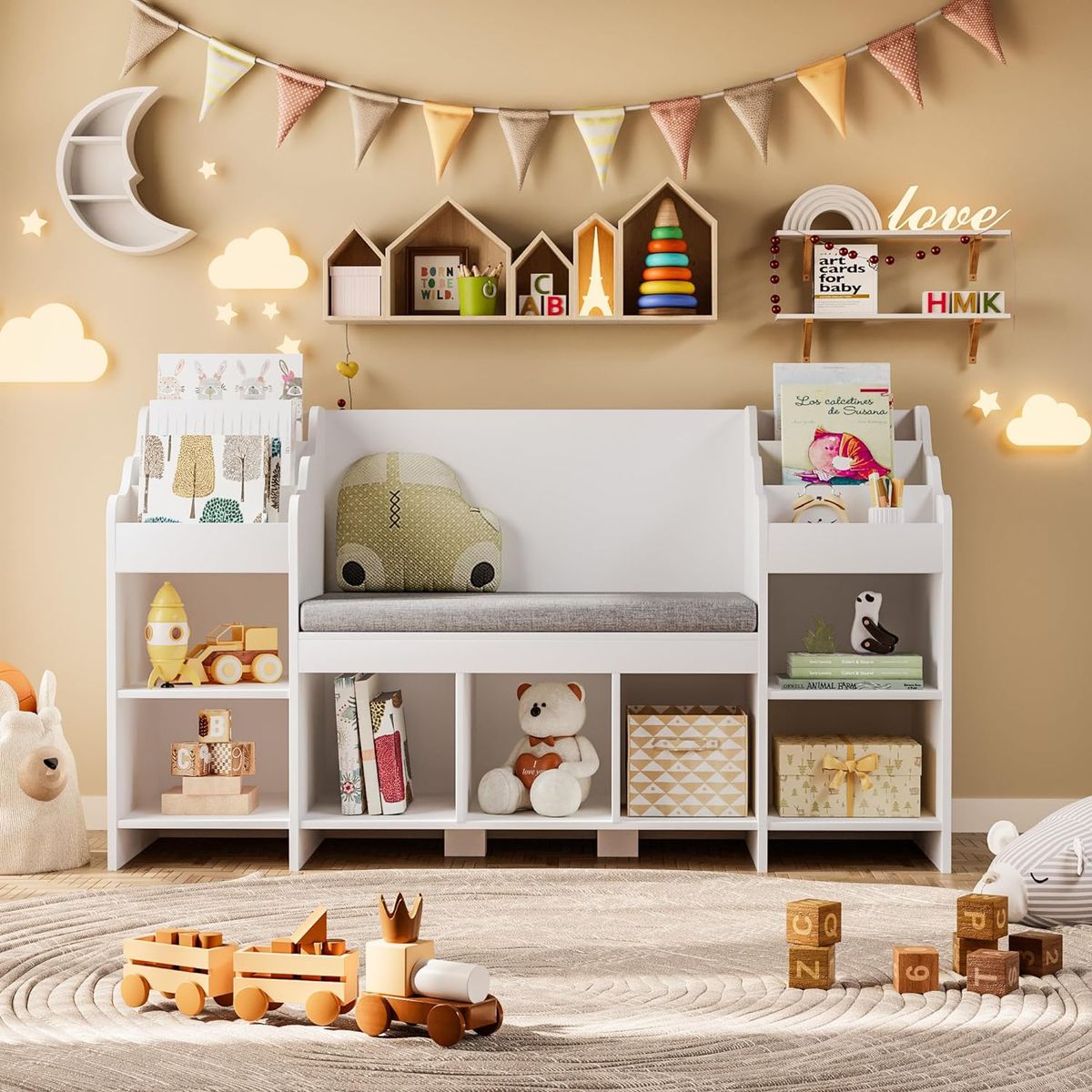 DIBA MUEBLES - Estante Organizador Con Asiento Infantil VegaM2 DIBA Muebles