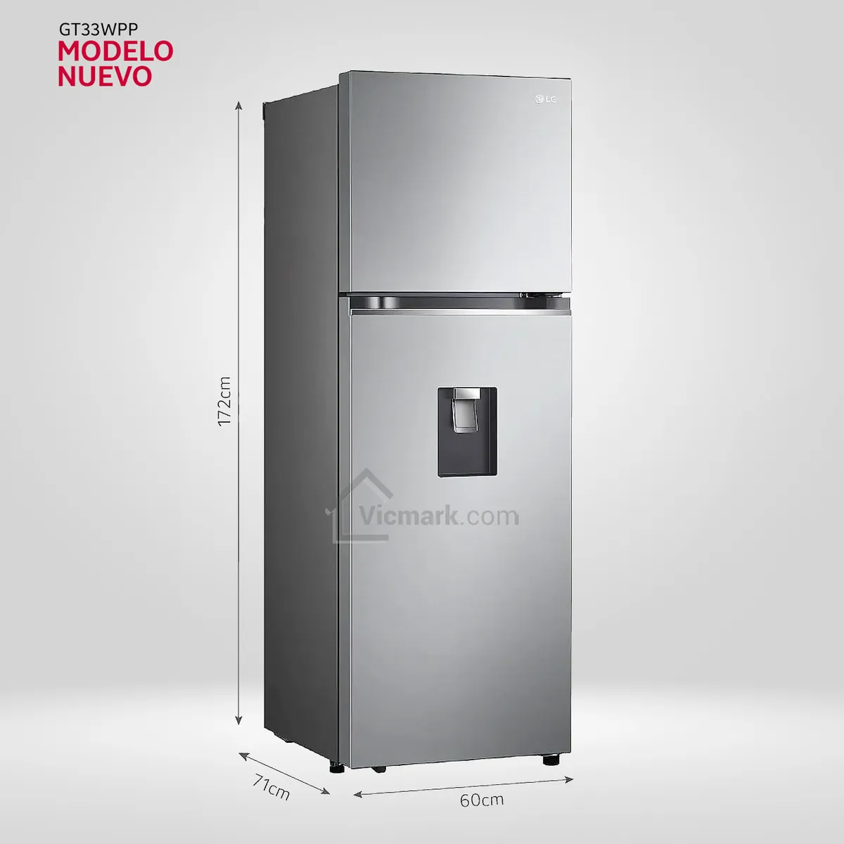 LG - Refrigeradora LG GT33WPP 334L Door Cooling Top Mount Plateada