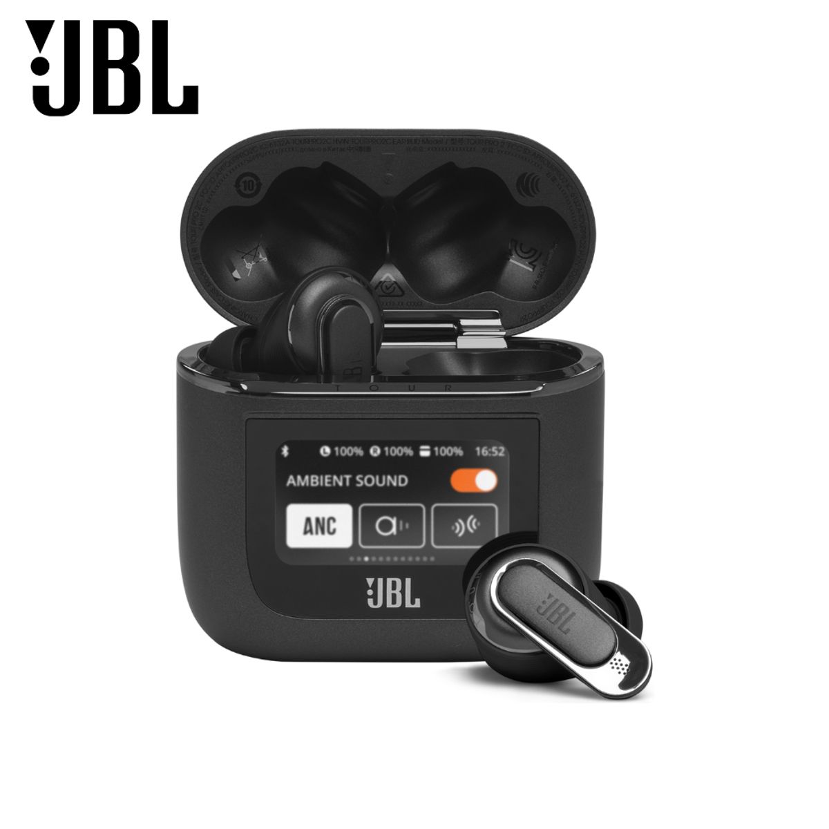 JBL - Audífonos JBL Tour Pro 2 Negro Bluetooth ANC Pantalla Táctil 40 Horas