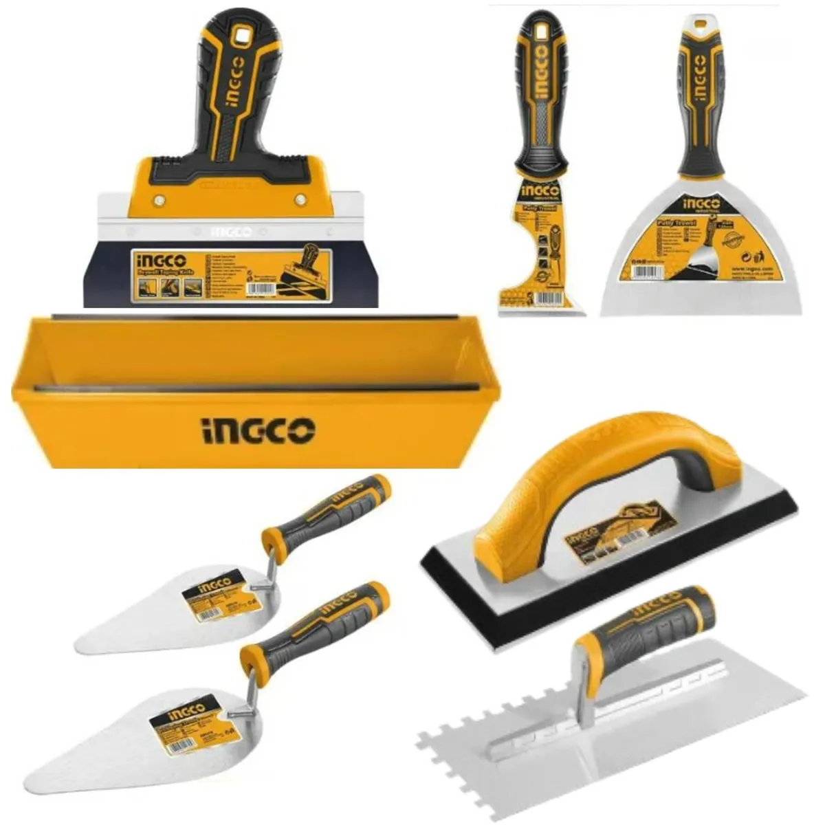 INGCO TOOLS - KIT EMPASTADOR FRAGUADOR FINO ACABADO 8 HERRAMIENTAS INGCO