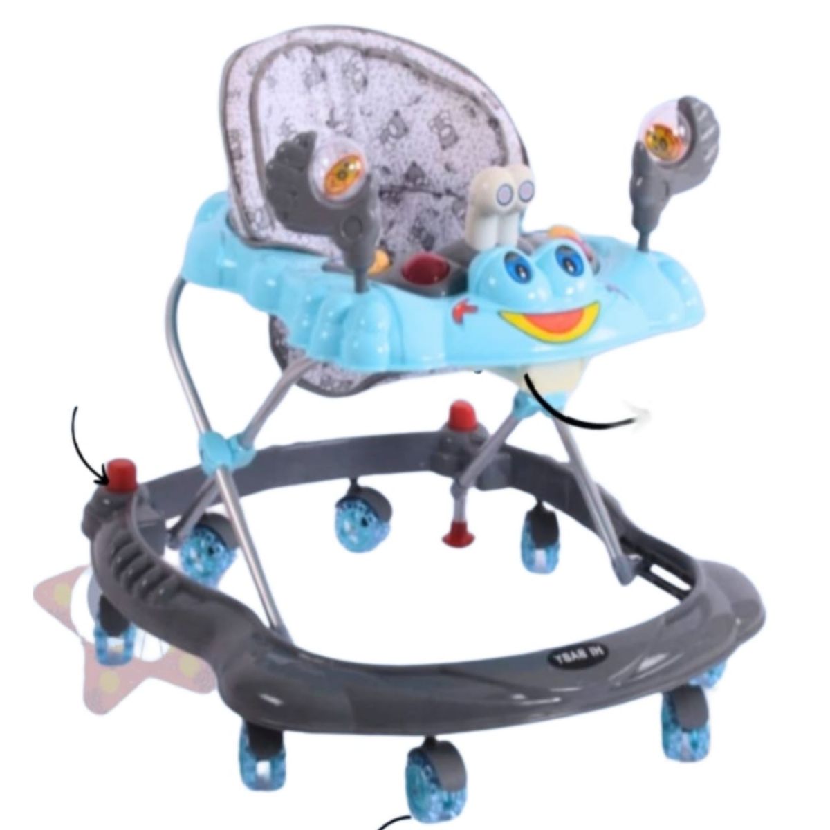 GENERICO - Andador para Bebes CANGREJO - CELESTE  CON PLOMO