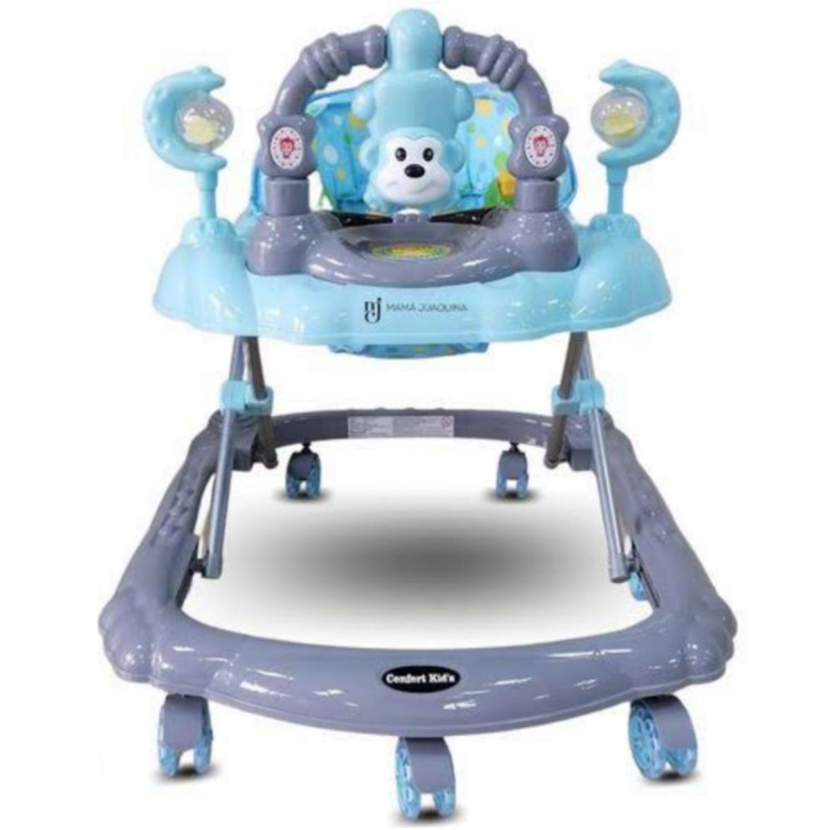 GENERICO - Andador para bebe bandeja didáctica MONITO CELESTE CON PLOMO