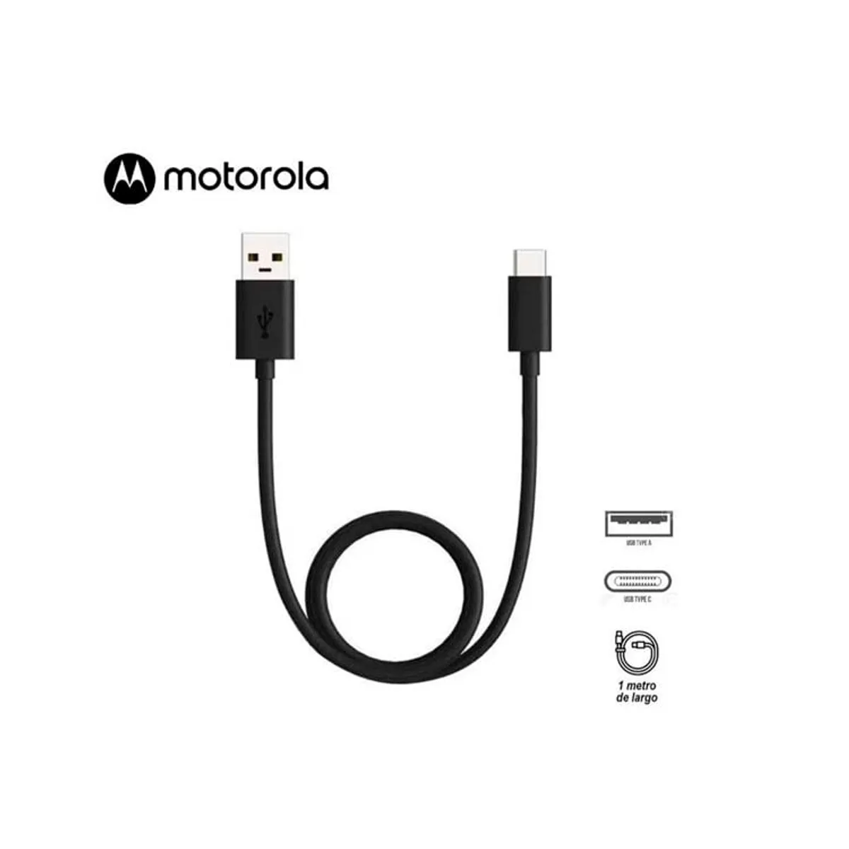 MOTOROLA - Cable motorola usb tipo c turbopower 3.1 original - negro