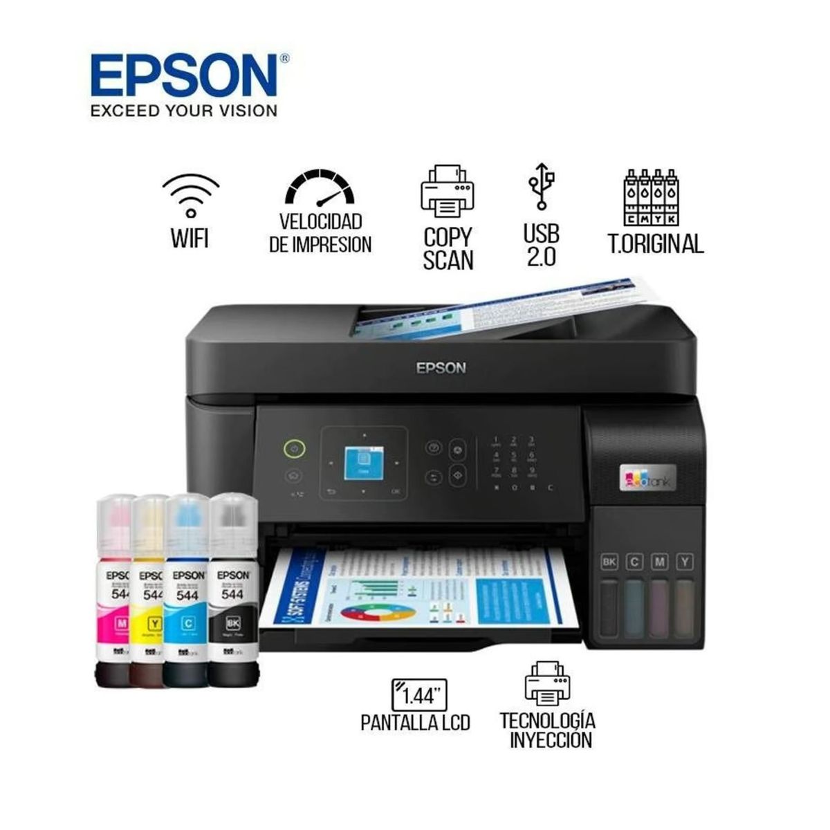 EPSON - Impresora Multifuncional EPSON Ecotank L5590 Fax USB LAN Wifi