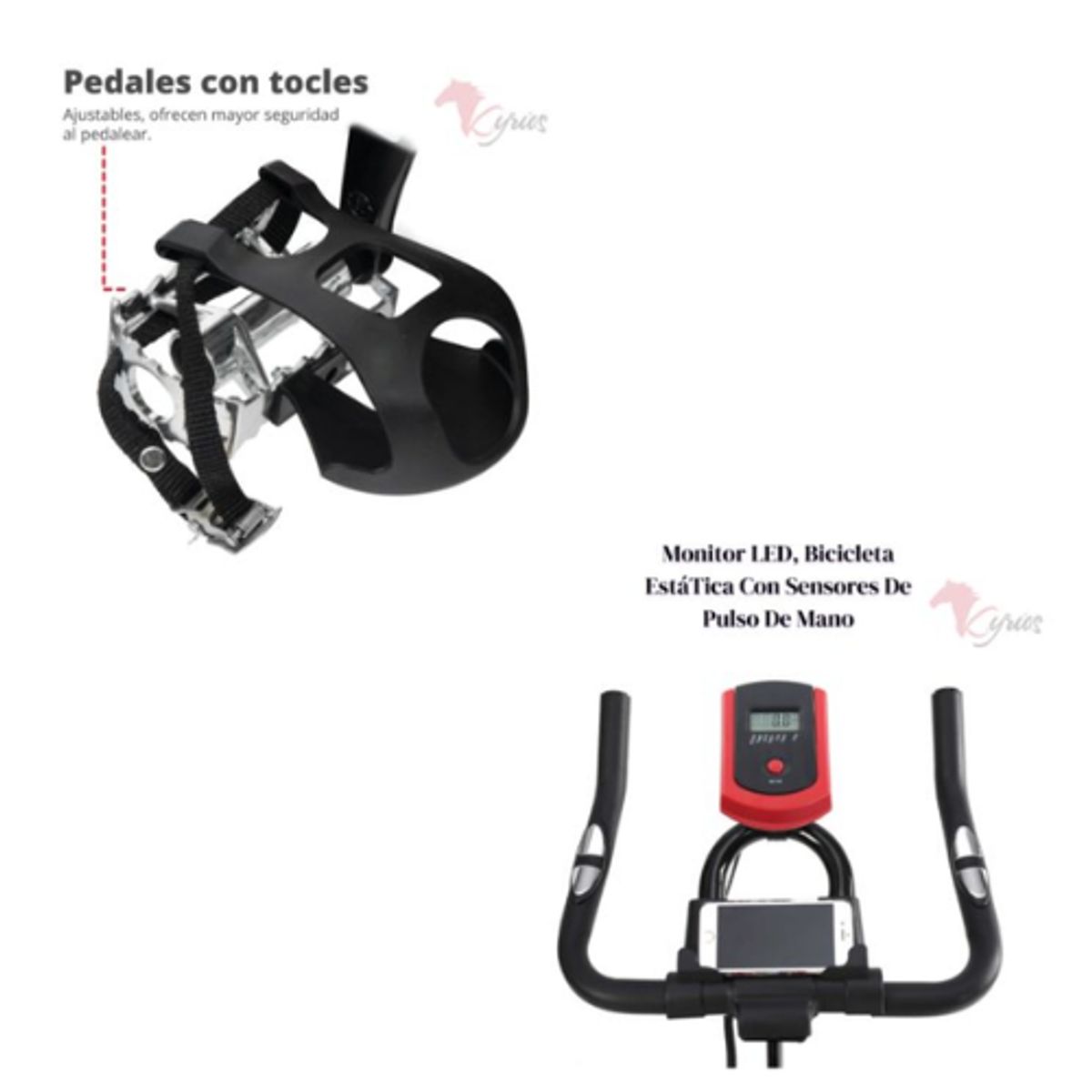 GENERICO - Spinning Estacionaria Color Blanco Con Volante De 12 KG