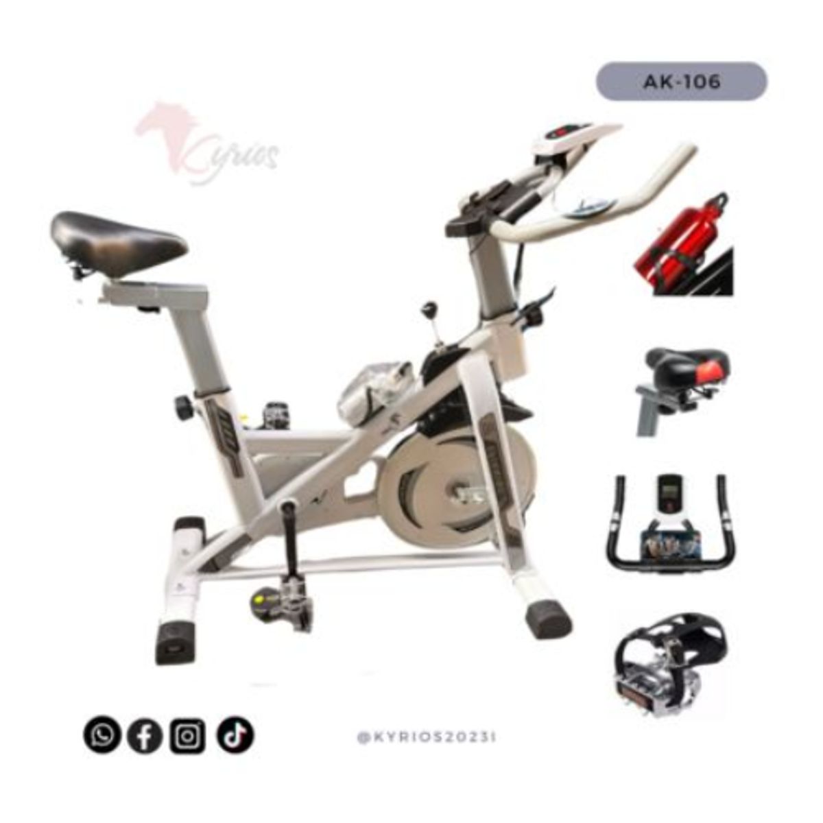 GENERICO - Spinning Blanco Estacionaria Volante 12K