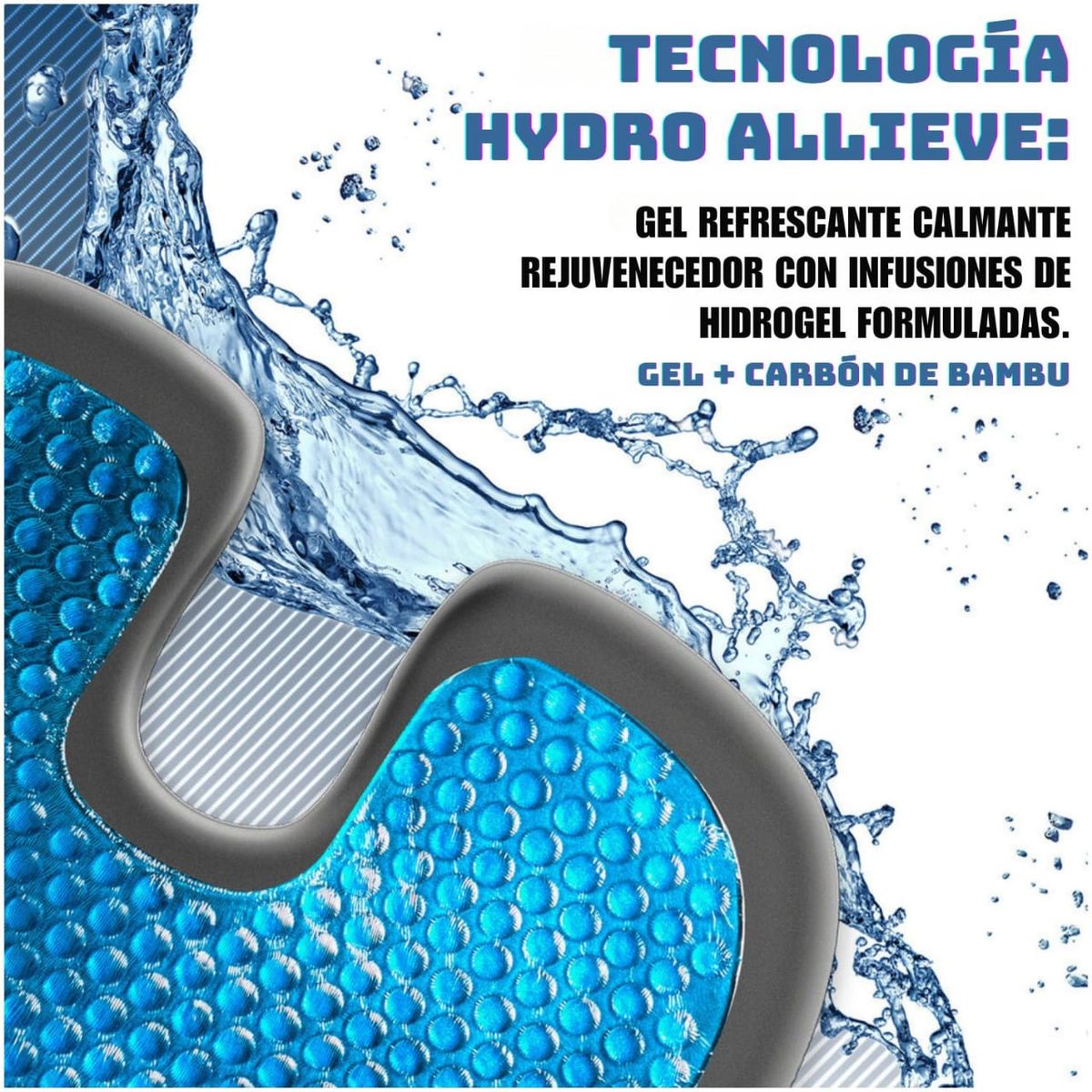 DAUER - Pack Cojines Soporte Lumbar y Asiento Memory Foam y Gel Tech + Bambu